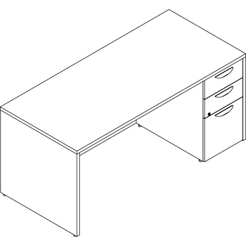 Lorell Prominence 2.0 Espresso Laminate Box/Box/File Right-Pedestal Desk - 3-Drawer (PD3066RSPES)