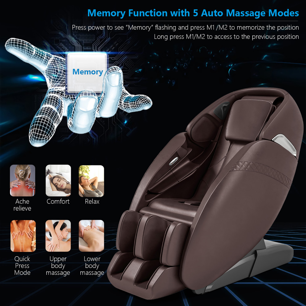 Costway Full Body Zero Gravity SL Track Massage Chair w/ Negative Ion Generator   Massage Chairs   by Costway INC.  Houzz