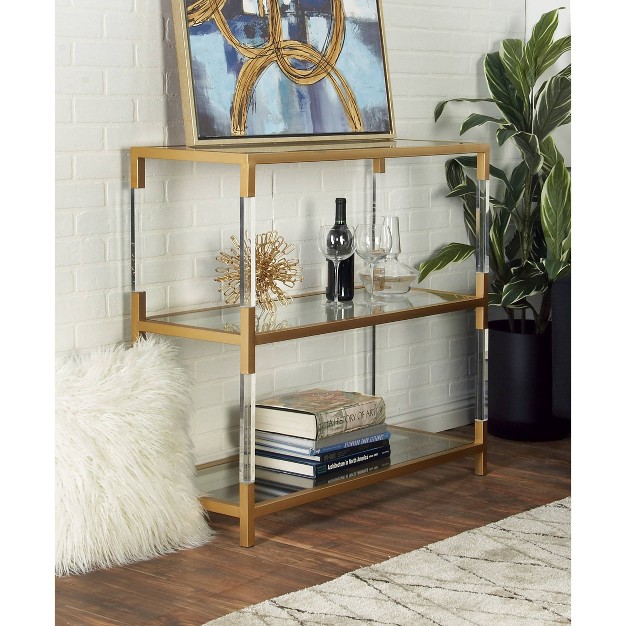 Metal And Acrylic Console Table Gold Olivia amp May