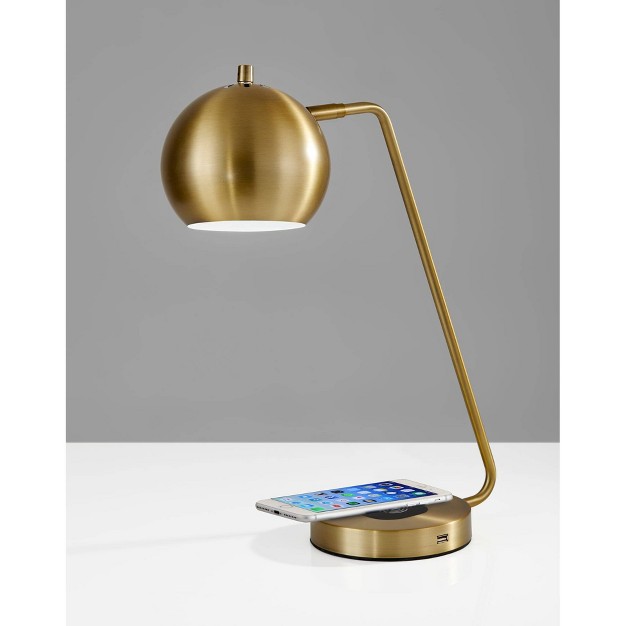 X 20 5 quot Emerson Adessocharge Desk Lamp Brass Adesso