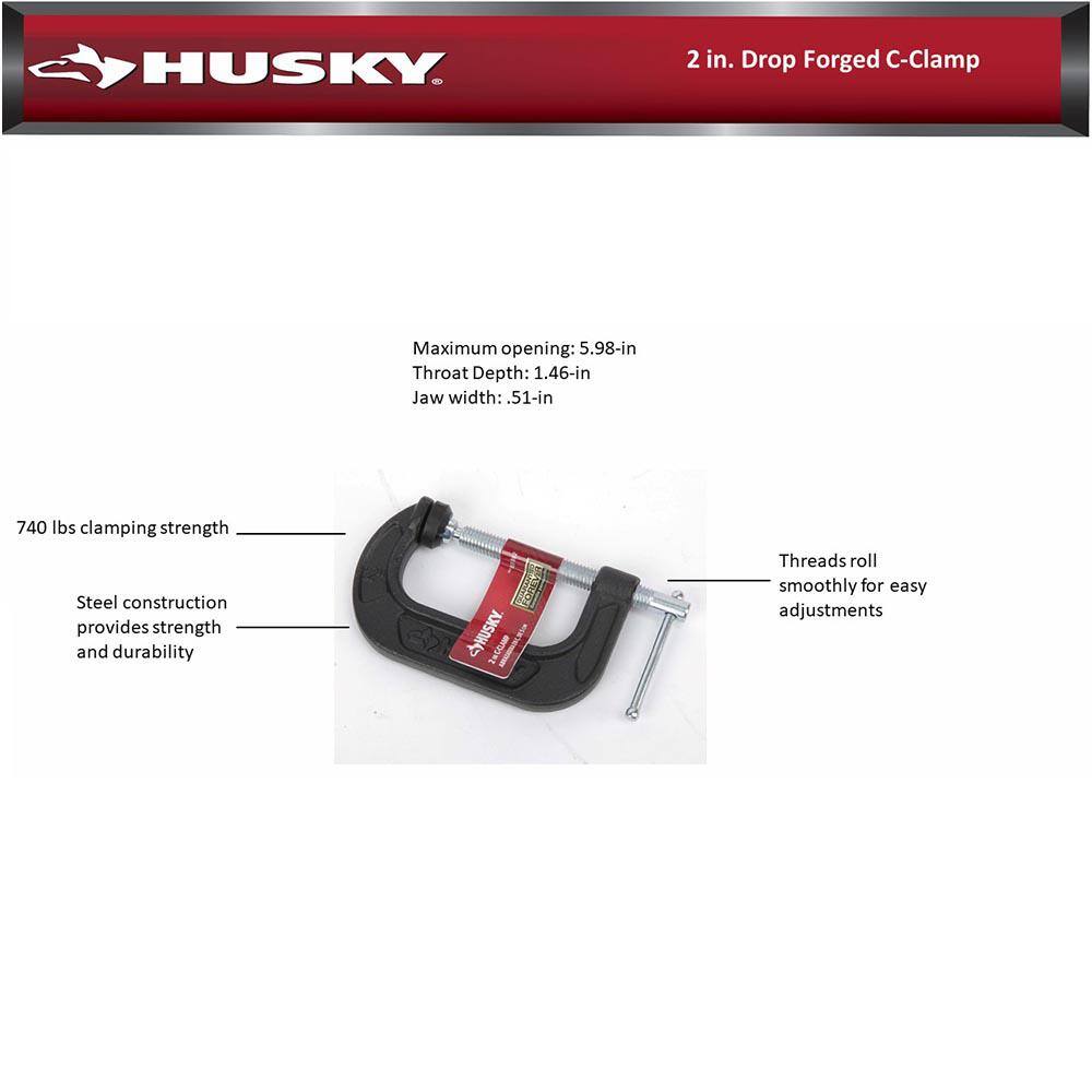 Husky 2 in. Drop Forged C-Clamp 97890