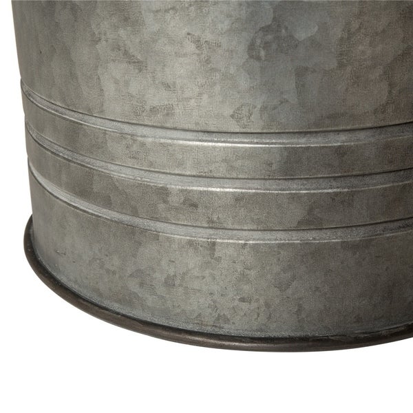 Glitzhome Industrial Farmhouse Round Storage End Tables (Set of 2)