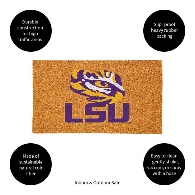 Evergreenncaalsu Tigers Logo Natural Coir 28 X 16 Inches Indoor Outdoor Doormat