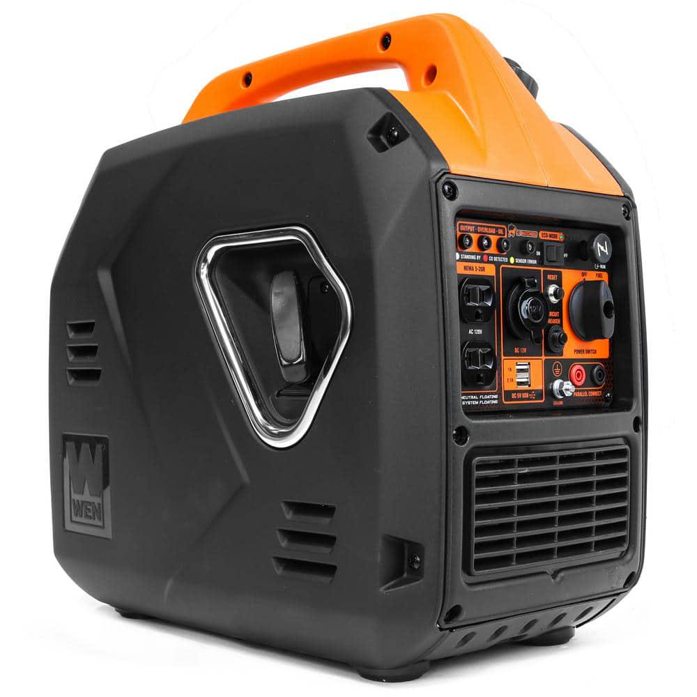 WEN Super Quiet Ultra Lightweight GasPowered Recoil Start 2350Watt Portable Inverter Generator Fuel Shut Off and CO Sensor