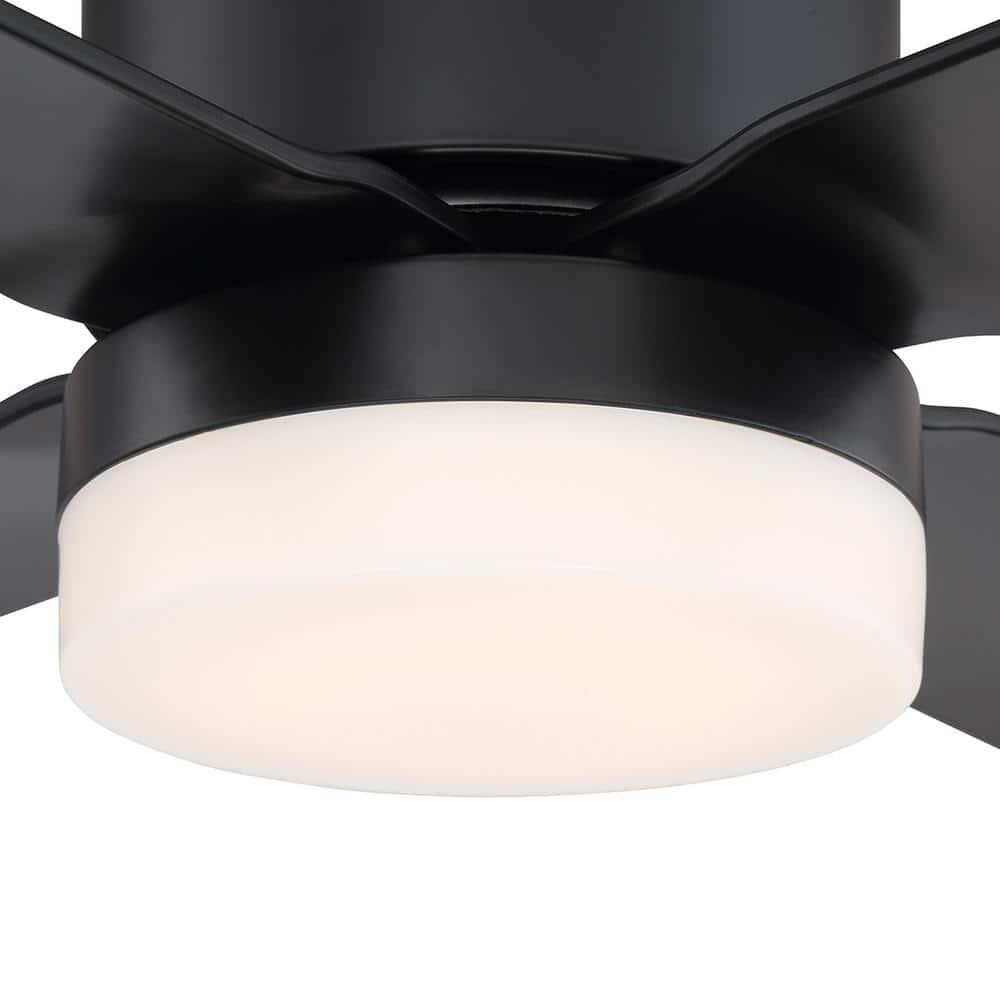 Home Decorators Collection Kitteridge 52 in LED Indoor Matte Black Ceiling Fan with Light Kit