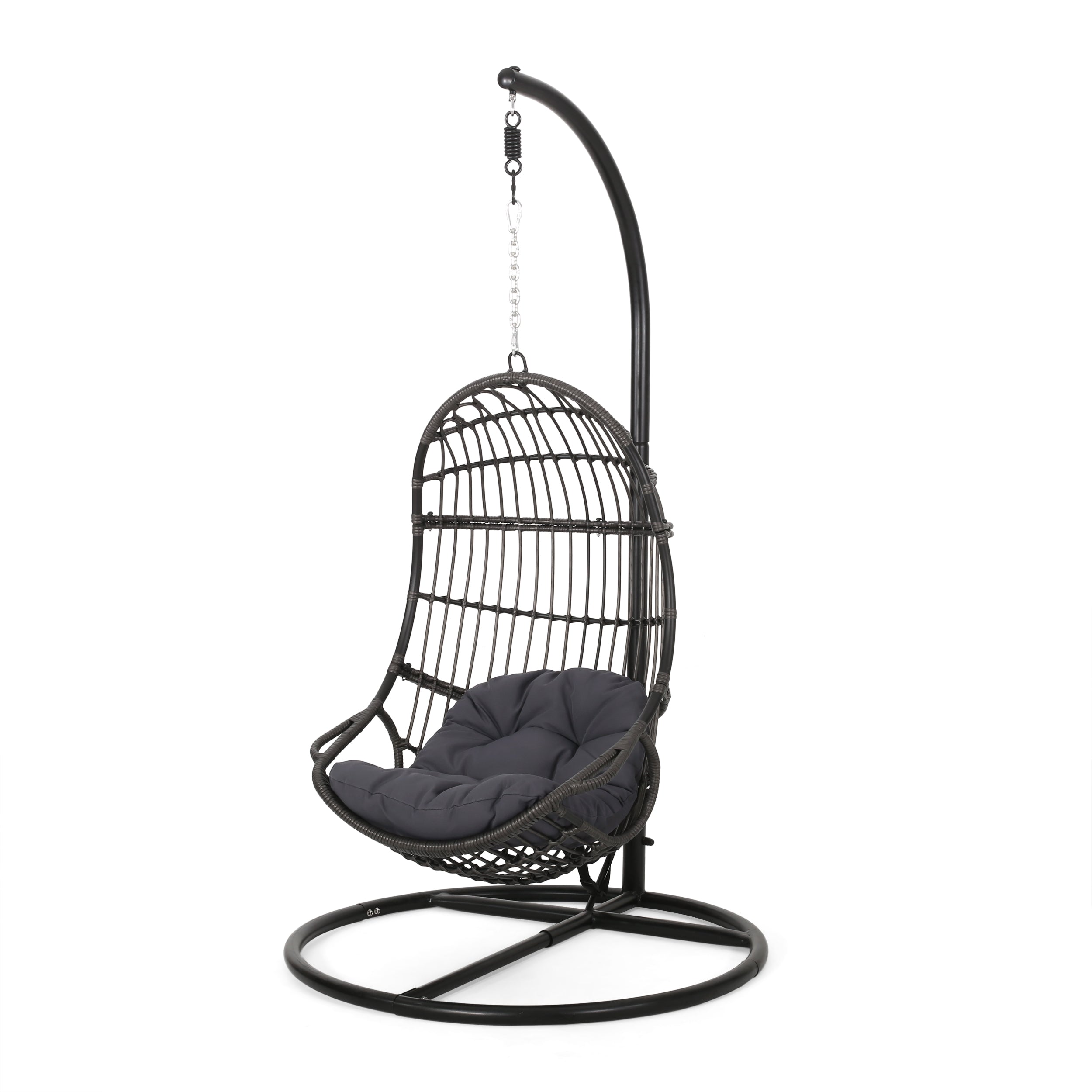 Perry Outdoor Wicker Hanging Nest Chair with Stand