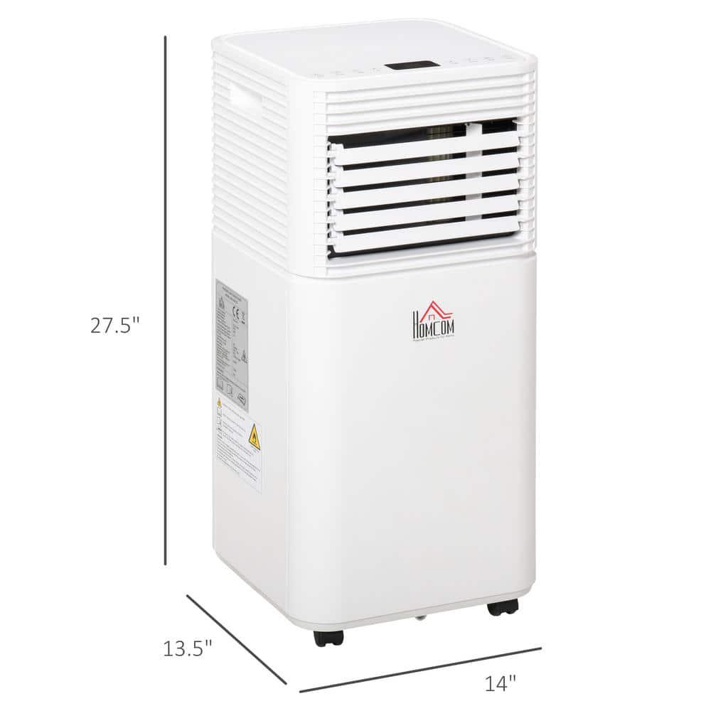 HOMCOM 7000 BTU Portable Mobile Air Conditioner for Cooling Dehumidifying and Ventilating with Remote Control White