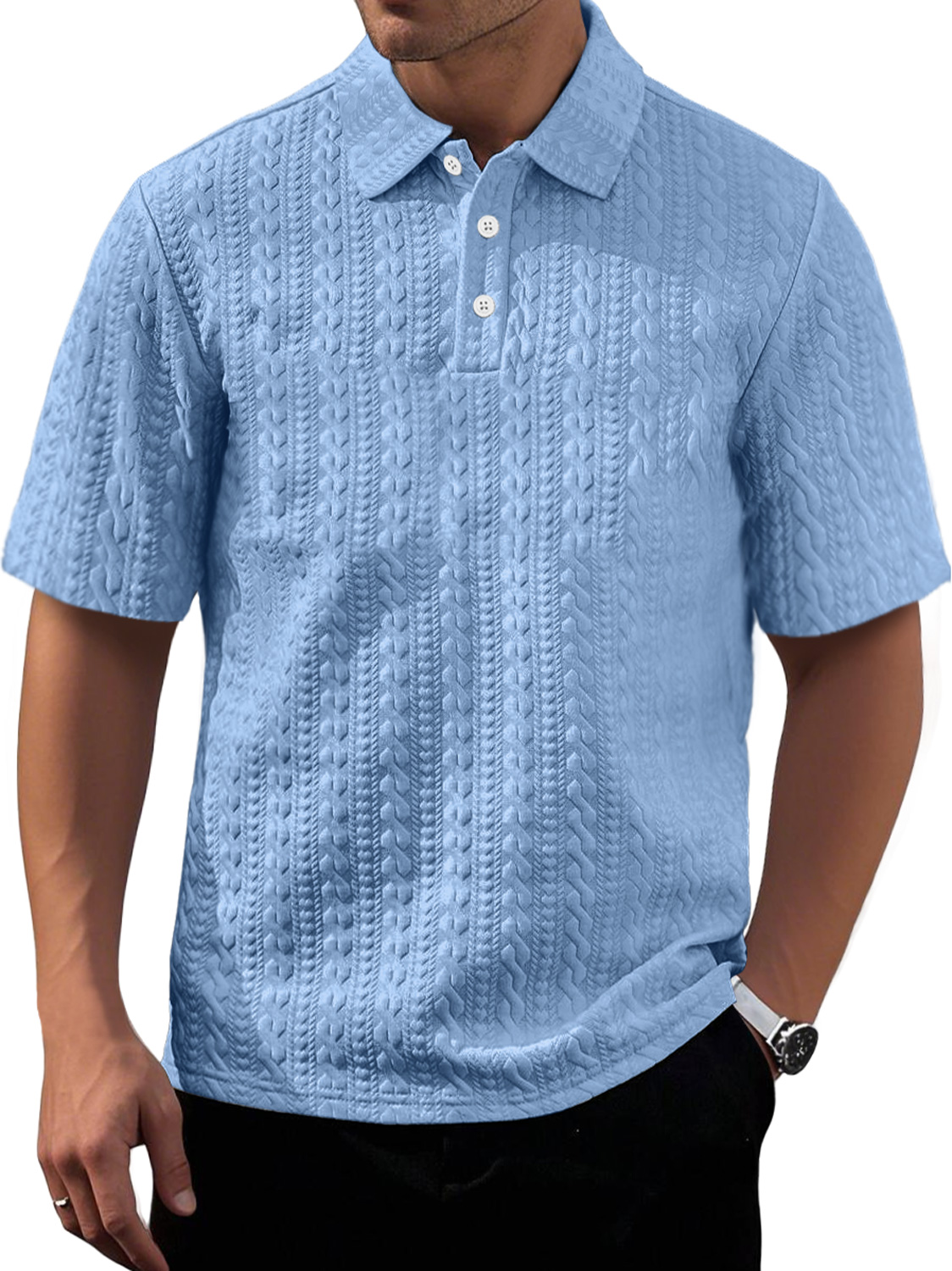 Men's Daily Texture Casual Lapel Comfortable Short-sleeved Polo Shirt
