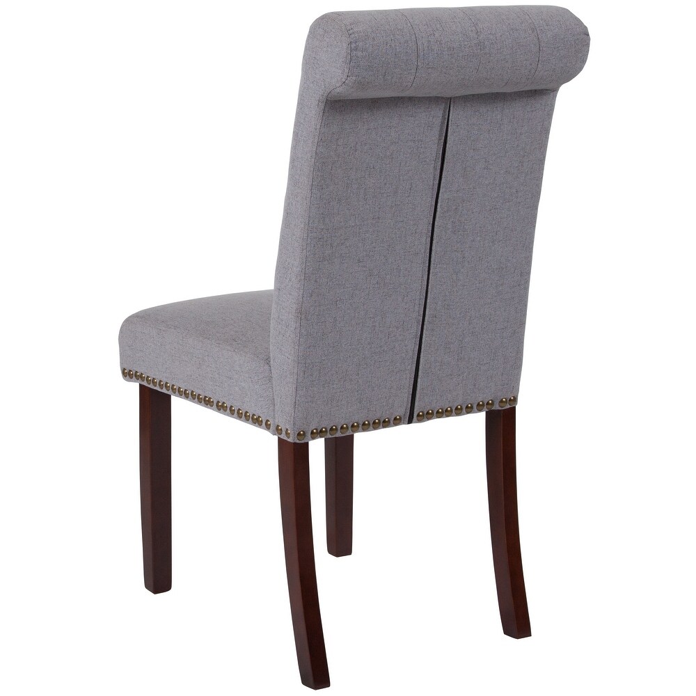 Button tufted Wood Parsons Chair