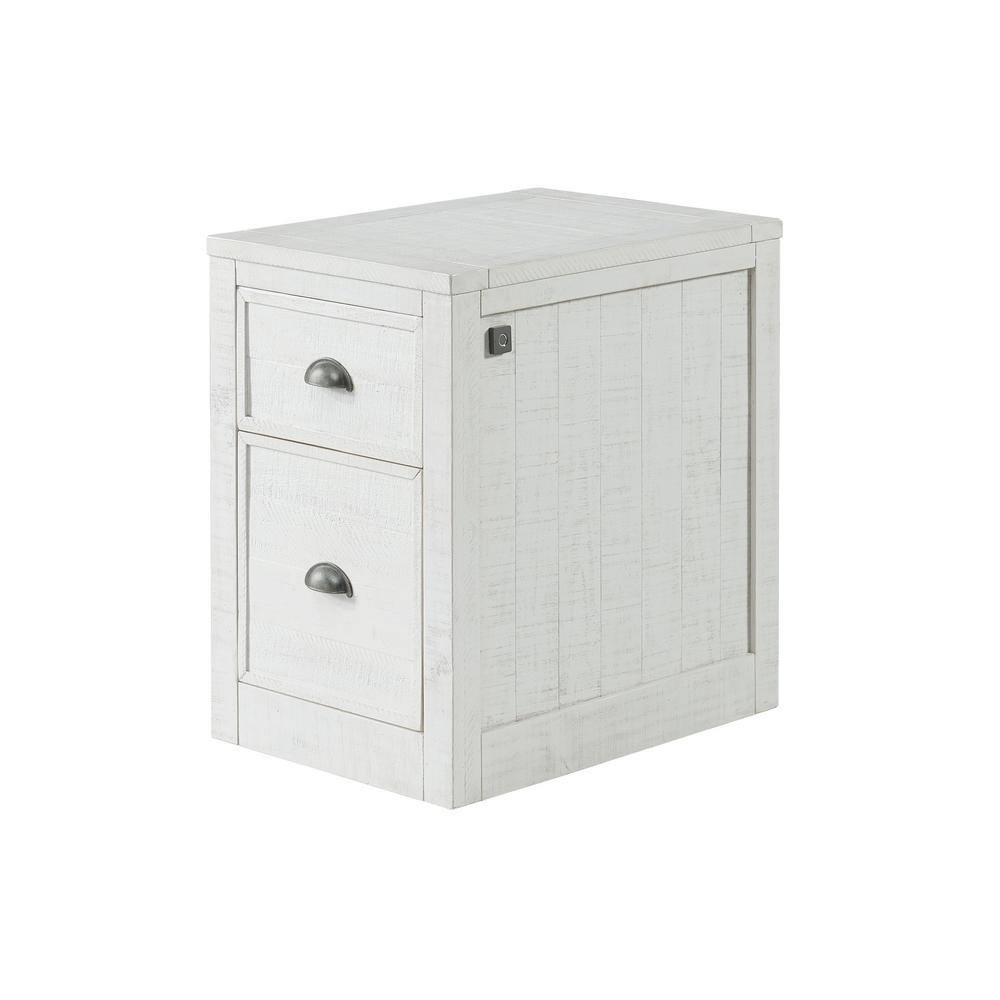 Martin Svensson Home Monterey White Stain File Cabinet with 2-Drawers and Fingerprint Lock 7908909