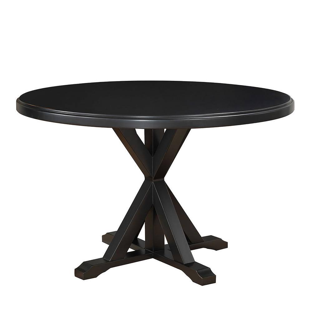 CAROLINA CLASSIC Monet Antique Black X-Base Dining Table 4848-AB