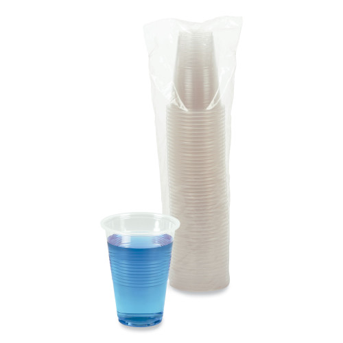 Boardwalk Translucent Plastic Cold Cups， 16 oz， Polypropylene， 50/Pack (TRANSCUP16PK)