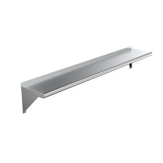 AMGOOD 10 in. x 60 in. Stainless Steel Wall Shelf. Kitchen Restaurant Garage Laundry Metal Shelf with Brackets AMG WS-1060