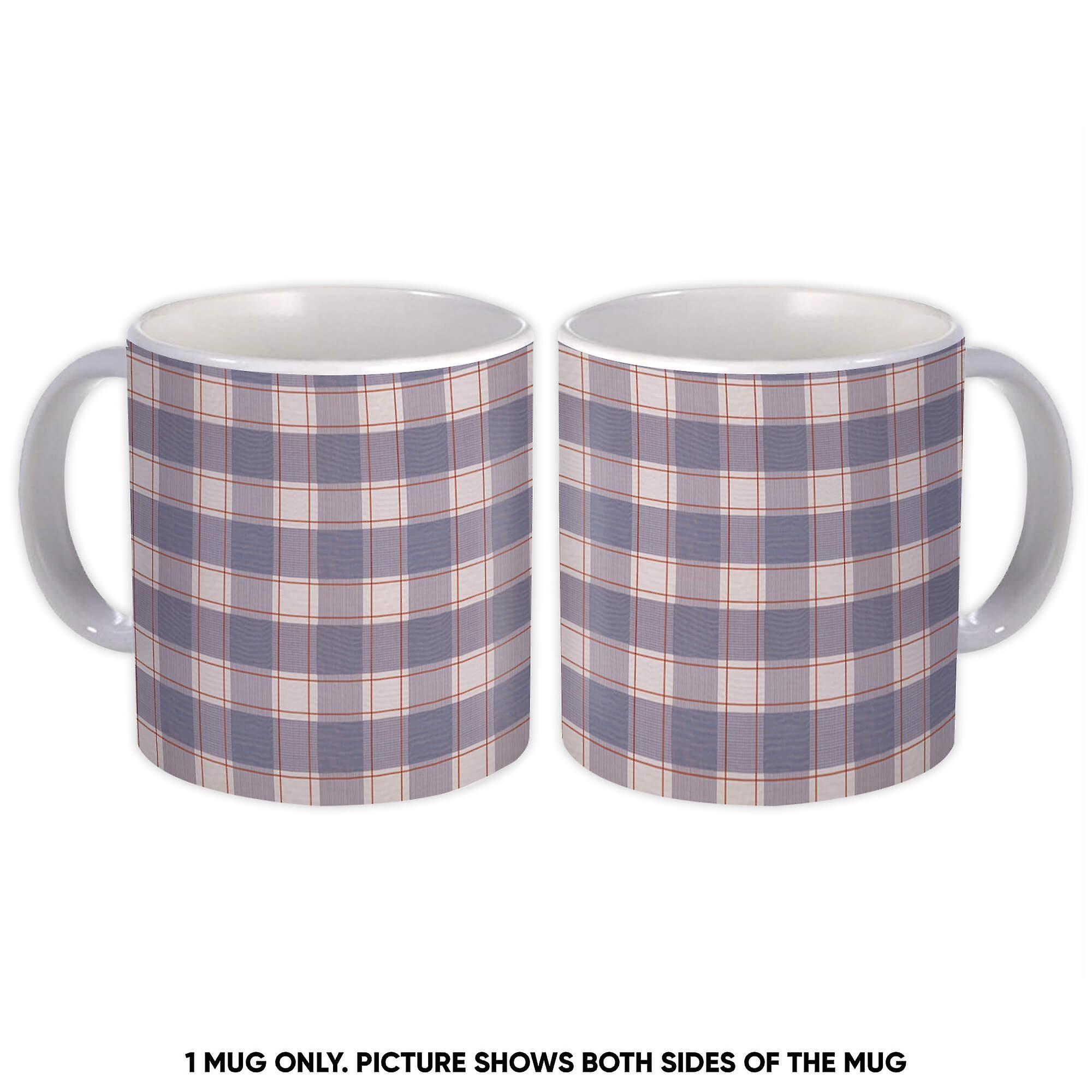 Gift Mug: Lilac Tartan Pattern Abstract