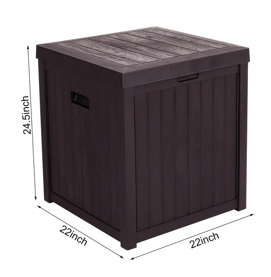 51gal 195L Outdoor Garden Plastic Storage Deck Box Chest Tools Cushions Toys Seat Waterproof