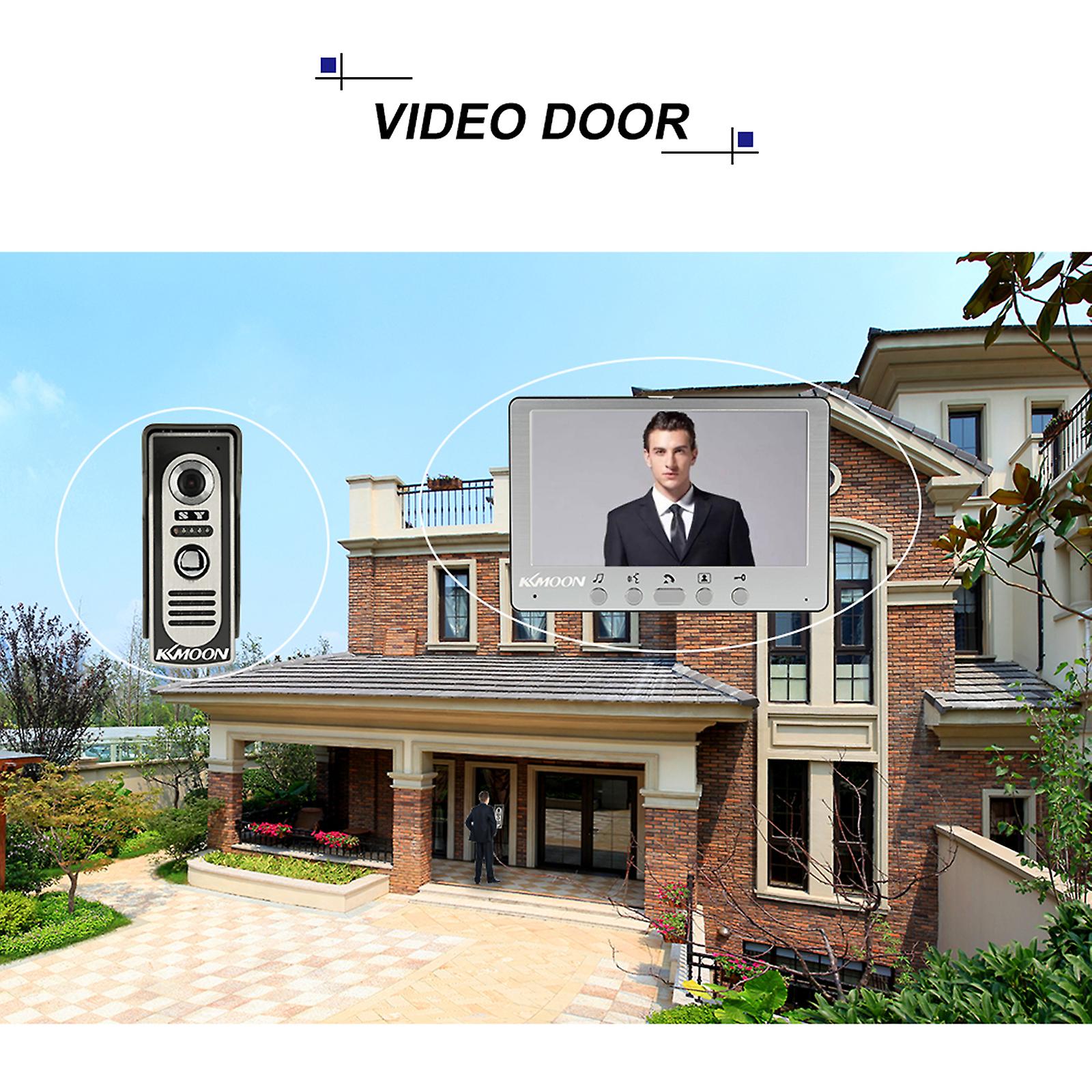 Silver Us Plug Kkmoon 7 Wired Video Door Phone System Visual Intercom Doorbell Alloy Panel With 1*800x480 Indoor Monitor + 1*700tvl Outdoor Camera Sup