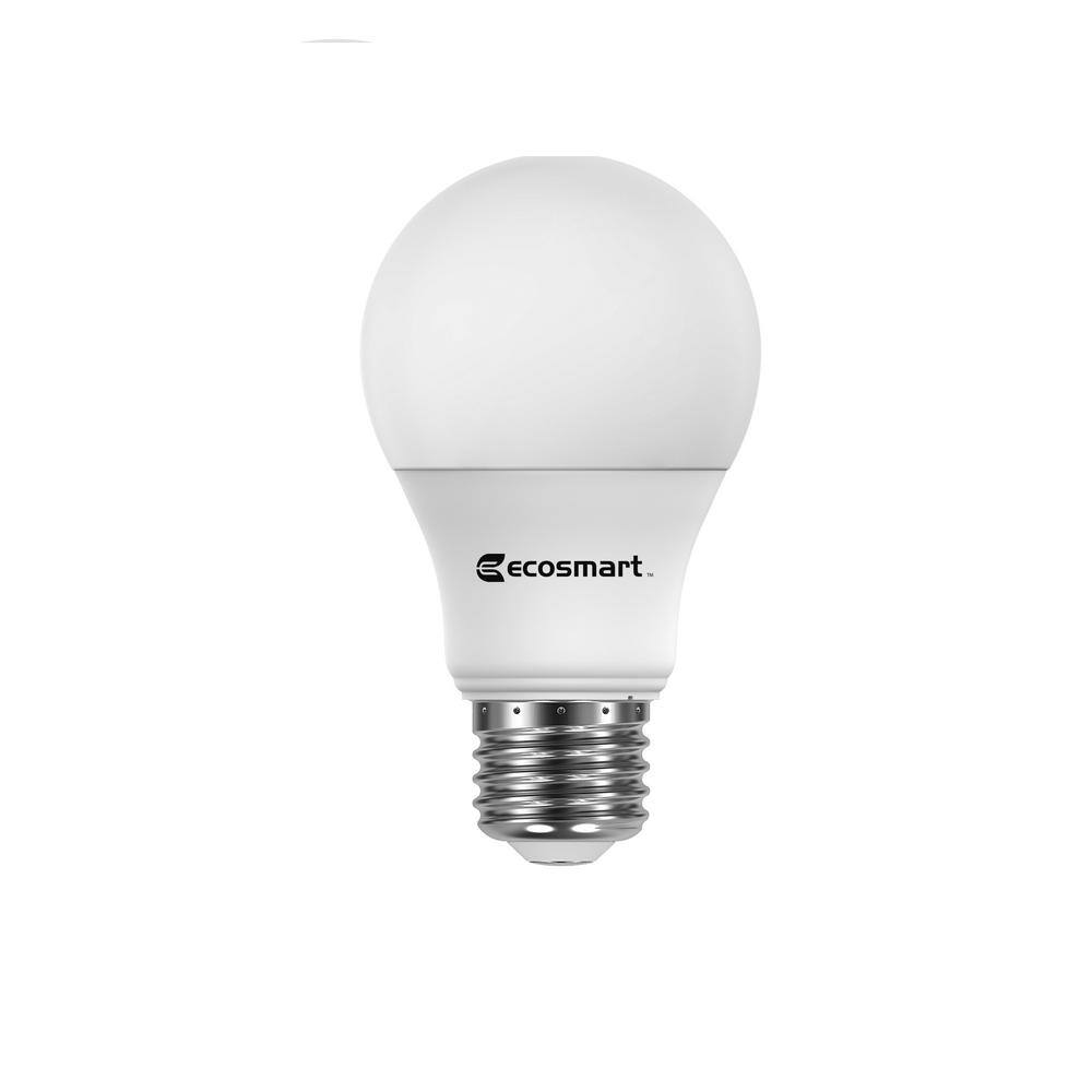 EcoSmart 60-Watt Equivalent Smart A19 LED Light Bulb Tunable White (1-Bulb) Powered by Hubspace A10A1960WQ1Z01