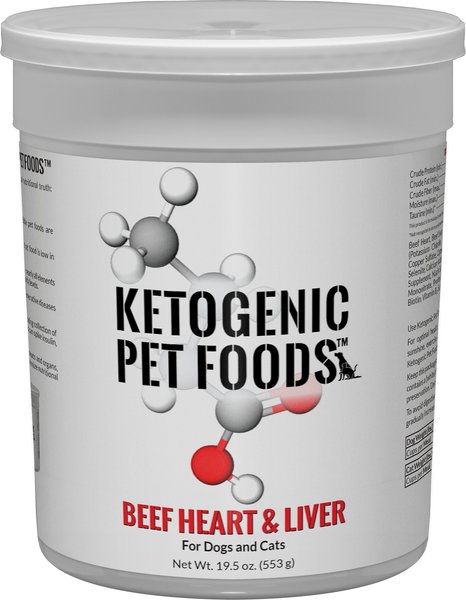 Ketogenic Pet Food Beef Heart and Liver Freeze-Dried Dog and Cat Food， 19.5-oz canister