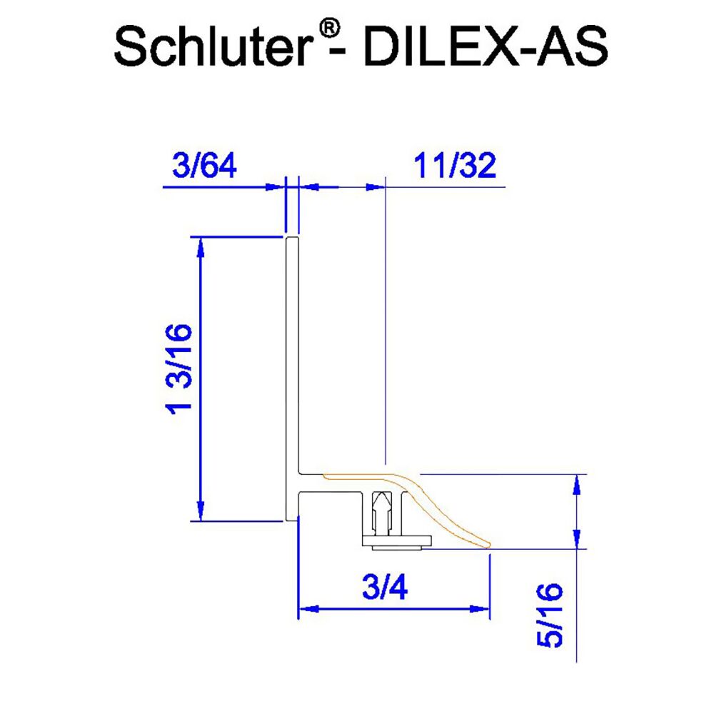 Schluter DILEX-AS Joining Profile PVC - 8' 2-1