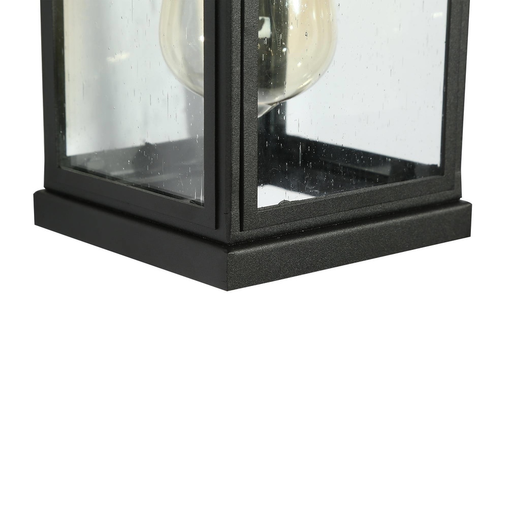 Bern Mid Century Modern Black 1 Light Outdoor Lantern Wall Sconce   L 5.1\