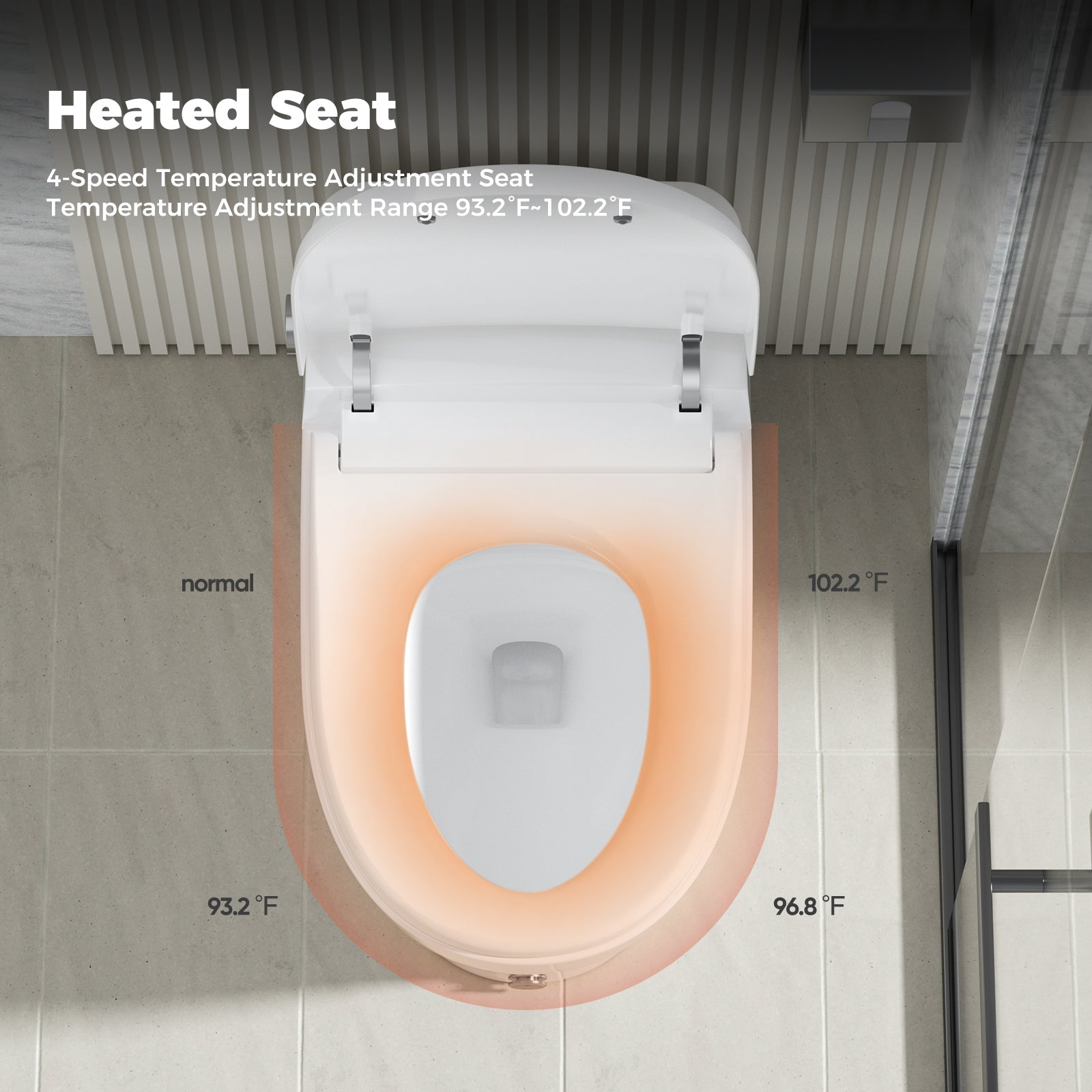 HOROW Elongated Tankless Toilet, One Piece Smart Toilet with Advance Heated Bidet Seat, Wireless Remote Control, Auto Open