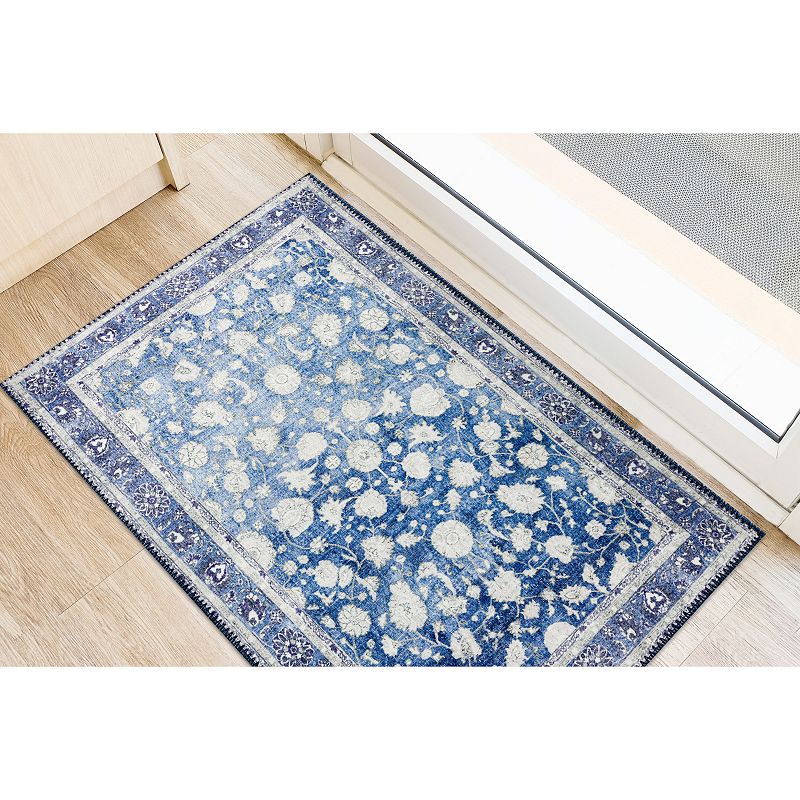 Addison Kensington Teal Persian Non-skid Accent Rug