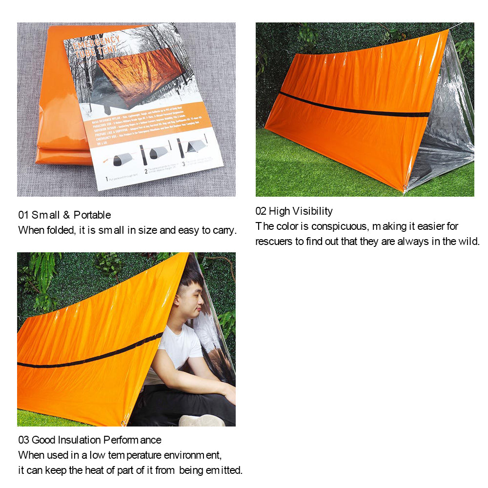 Reusable Emergency Sleeping Bag Survival Blanket Camping Tent Thermal Waterproof Outdoor Emergency Equipment