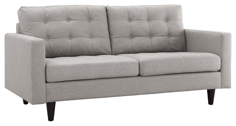 Modern Contemporary Loveseat  Grey Fabric   Midcentury   Loveseats   by House Bound  Houzz