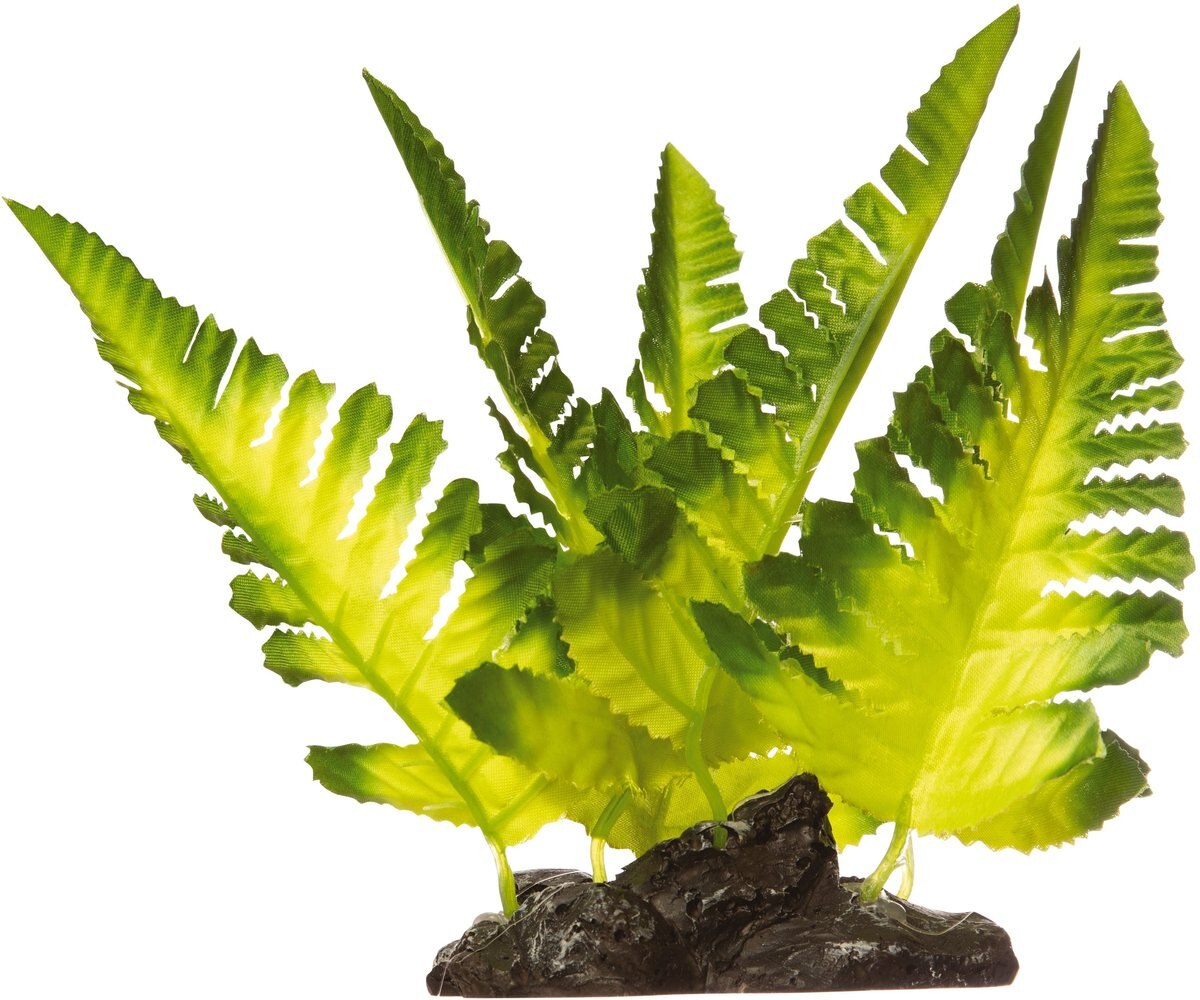 GloFish Yellow Fern Plant Aquarium Decor