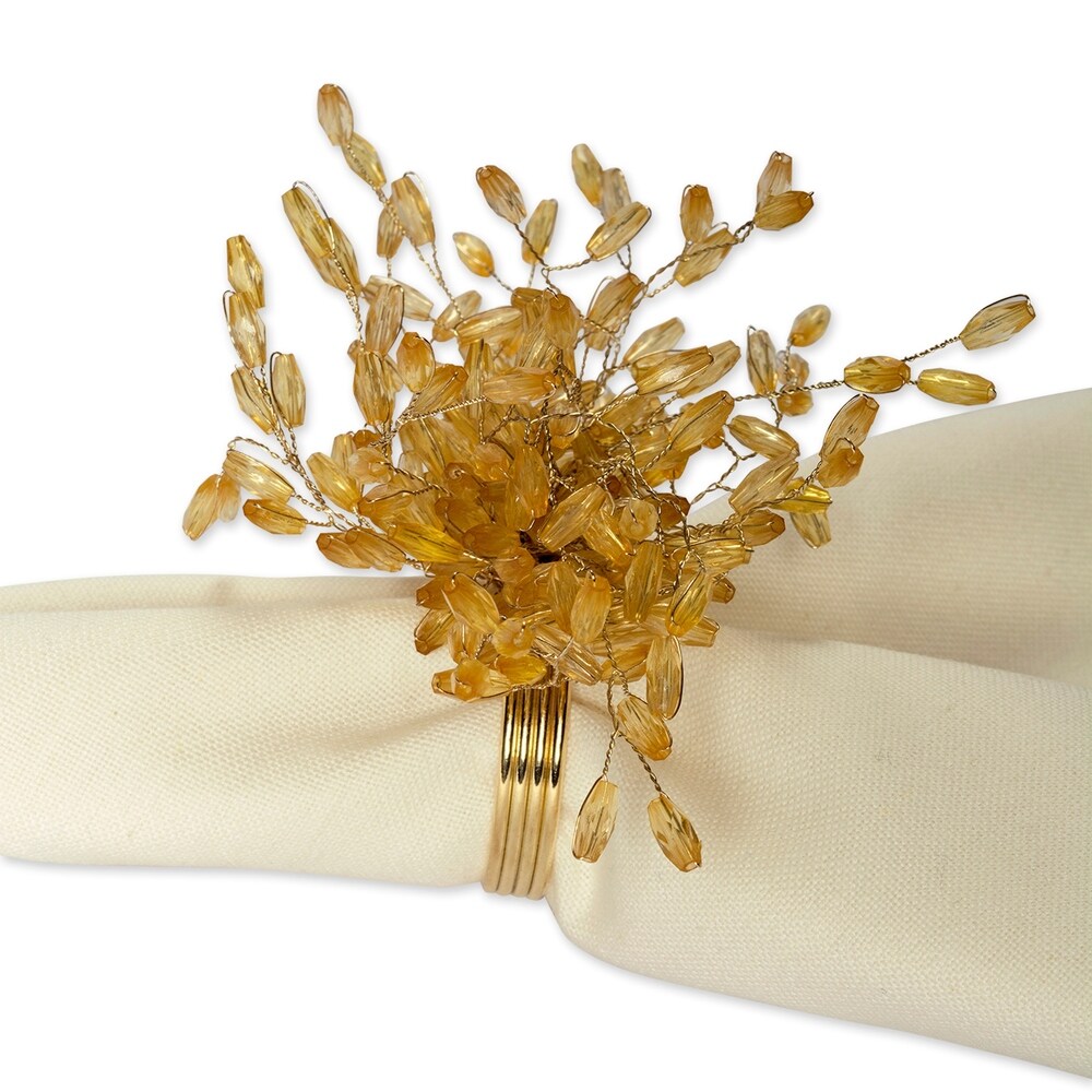 Design Imports Beaded Burst Kitchen Napkin Ring Set (Set of 6)