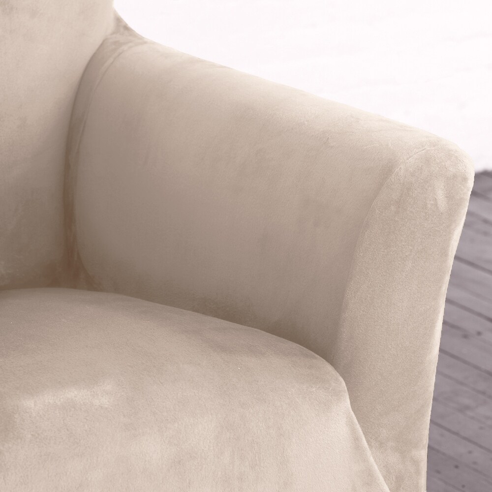 Premium Stretch Velvet Plush Sofa Slipcover.