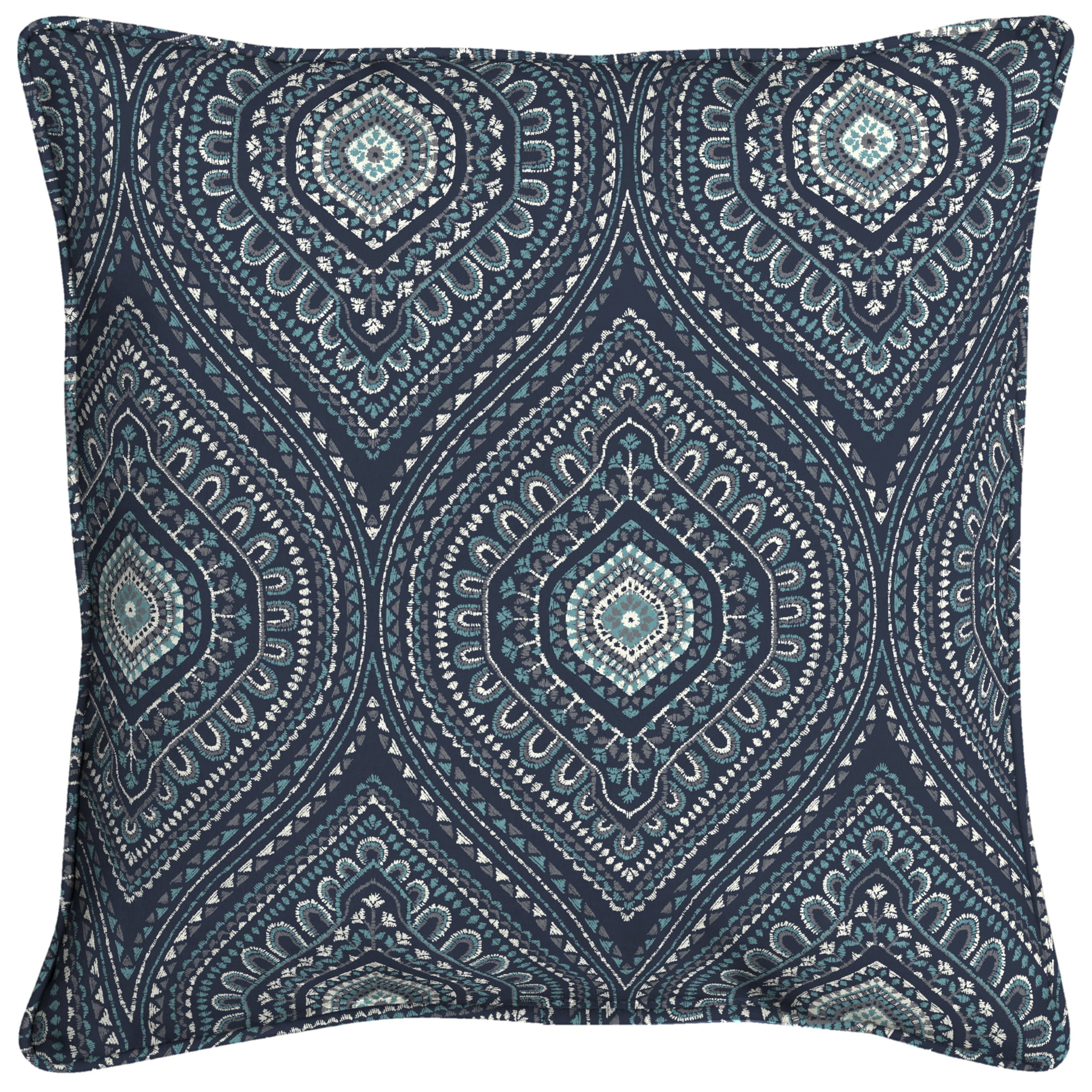 Better Homes & Gardens 20" x 20" Blue Medallion Polyester Outdoor Throw Pillow (1 Piece)