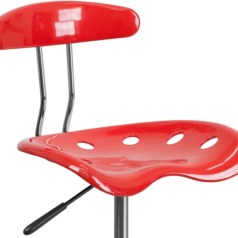 Flash Furniture Bradley Cherry Tomato Tractor Seat Drafting Stool