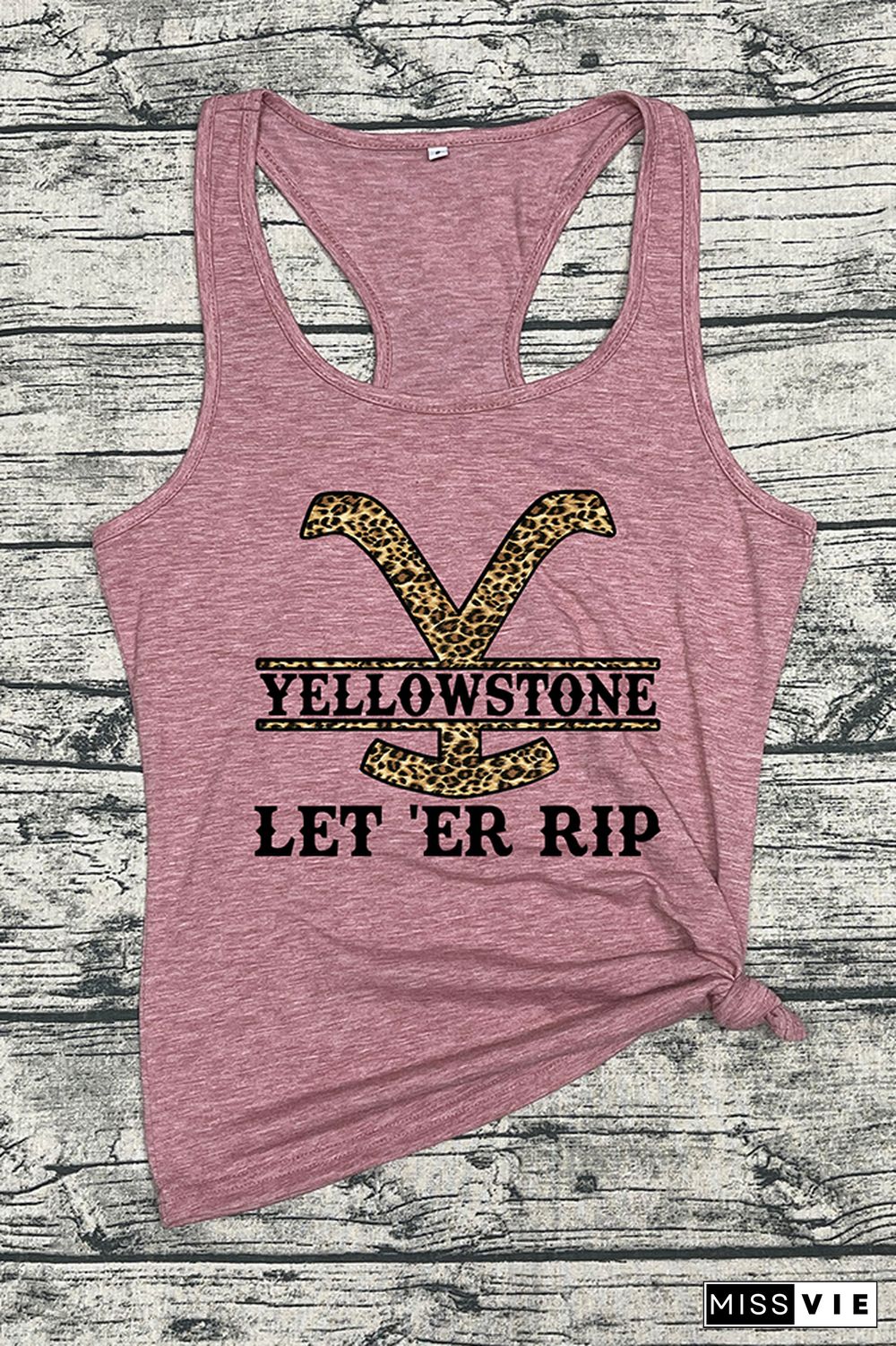 Yellowstone Print Sleeveless Tank Top Wholesale