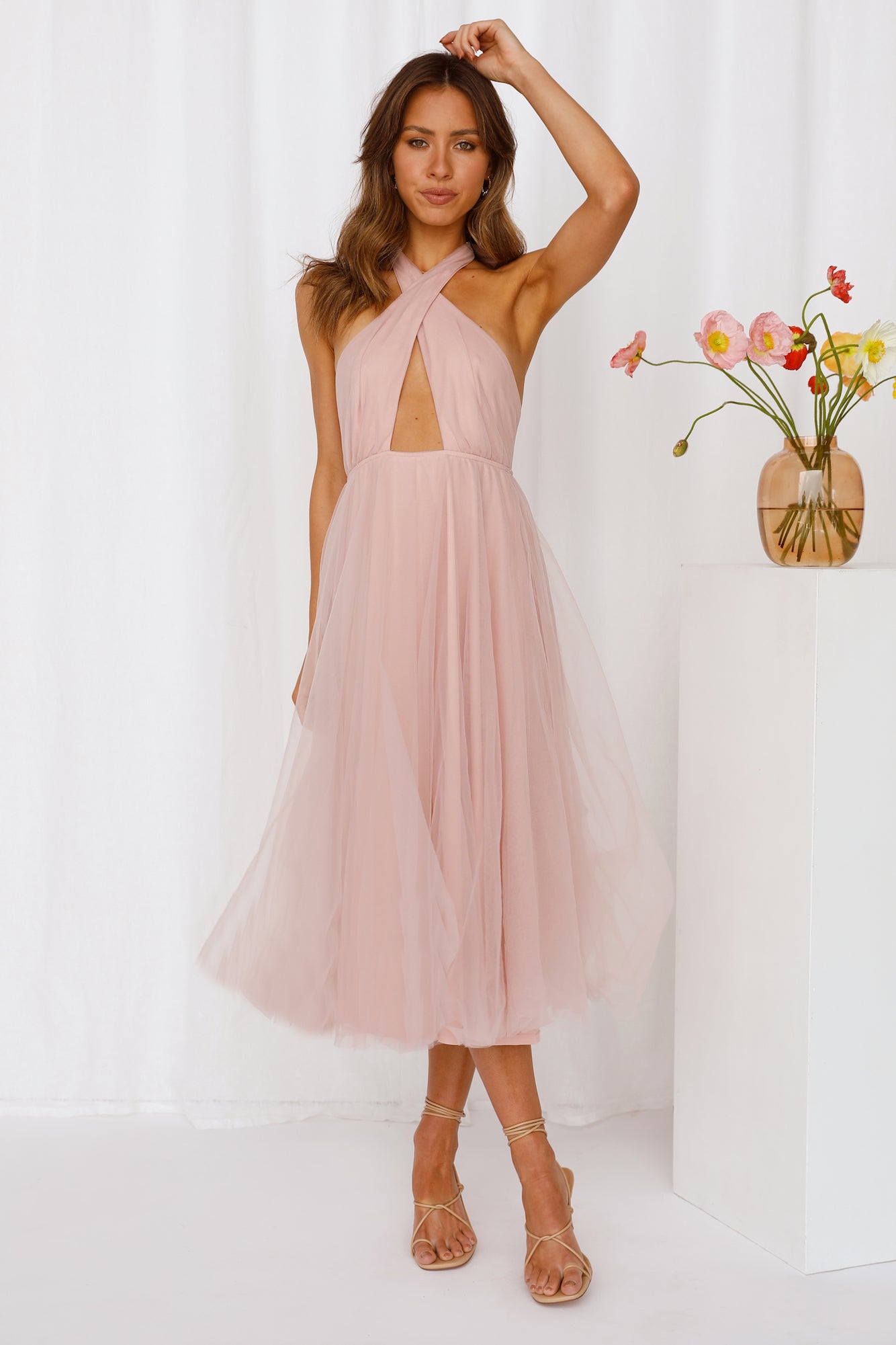 Little Tulle Much Midi Dress Pink