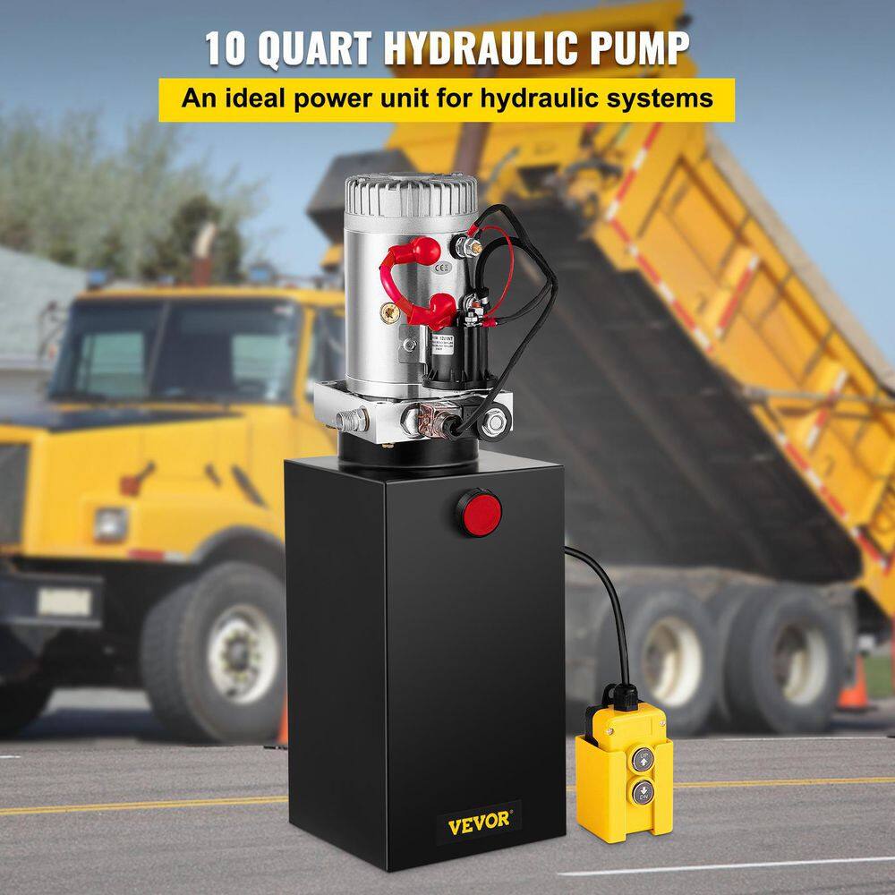 VEVOR 12-Volt DC 10 qt. Hydraulic Pump Hydraulic Power Unit Single Acting 3200 PSI Hydraulic Pump Hydraulic Pump 10LCZYYBTXDZY0001V0