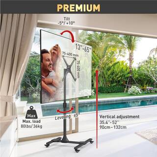 Barkan a Better Point of View Barkan 13 in.- 65 in. Tilt Mobile TV Mount Cart Black Patented to Fit Various Screen Types Fall Proof SW310H