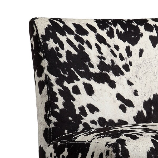 Black and White Faux Cow Hide Fabric Accent Chair by iNSPIRE Q Bold