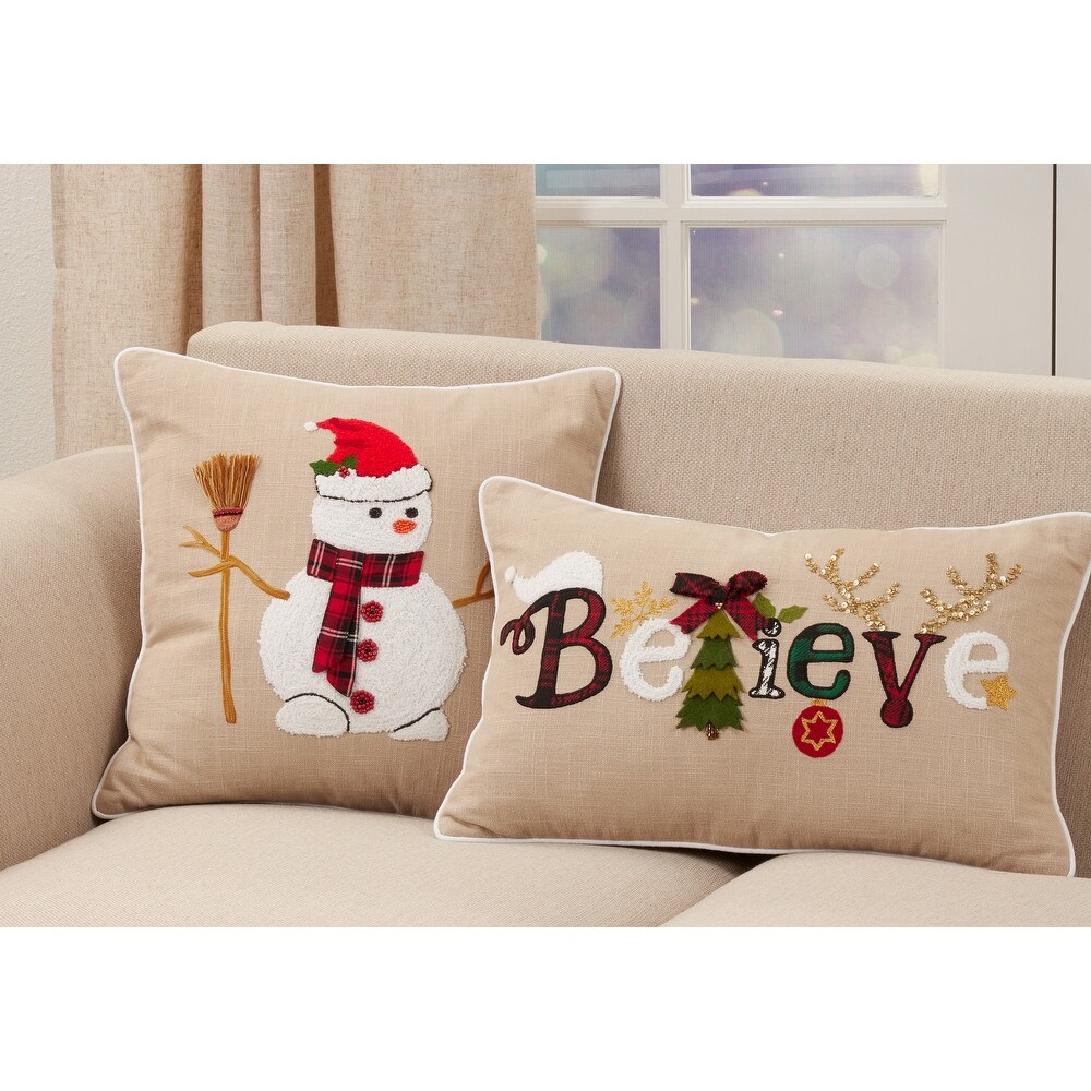 Christmas Pillow With Believe Design