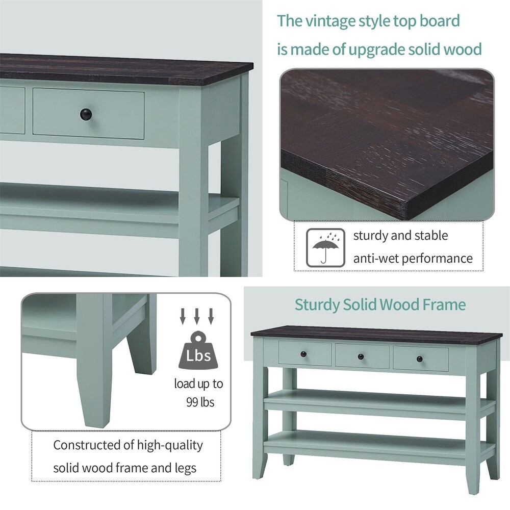 Merax 48'' Modern Console Table with 3 Drawers and 2 Shelves