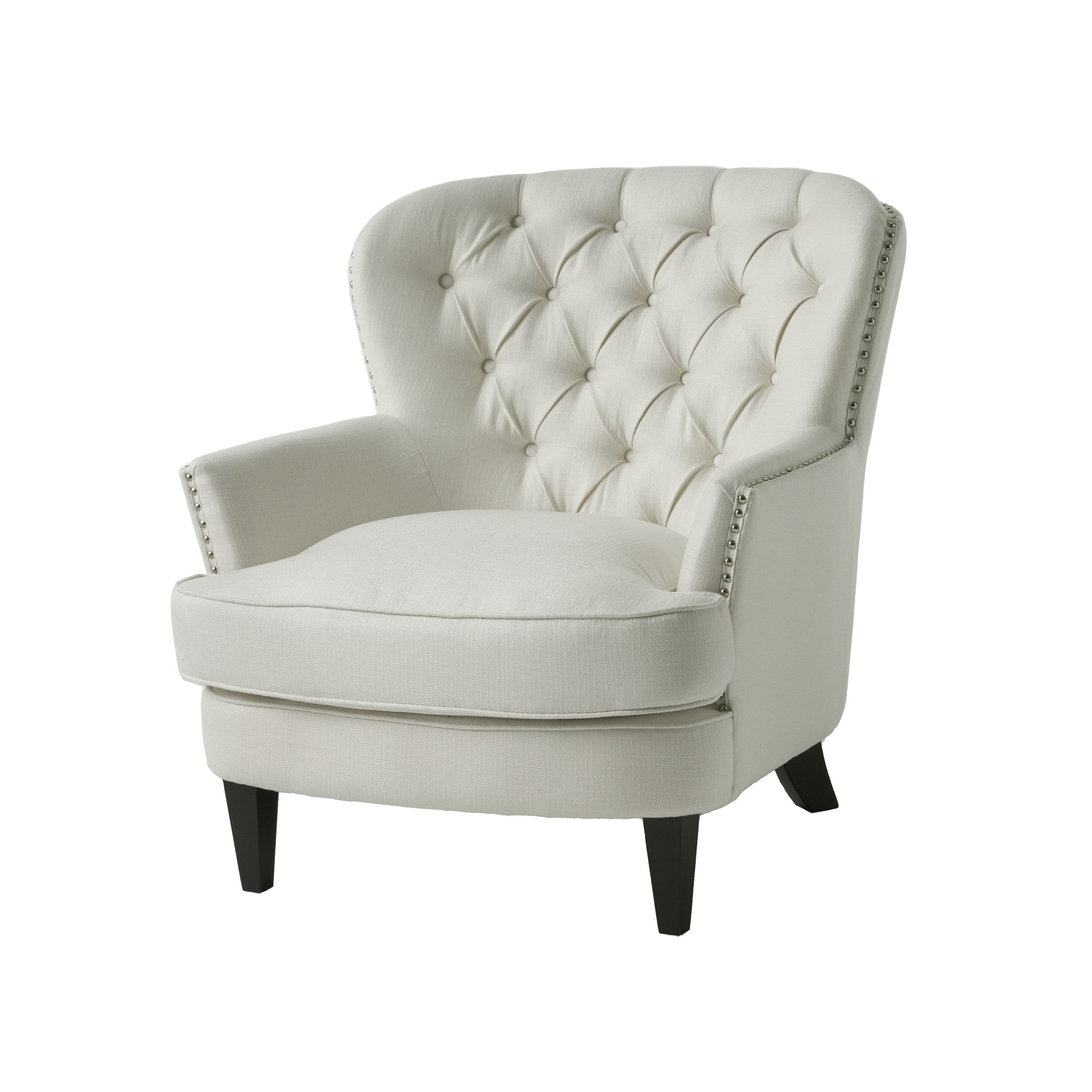 Alfred Button Tufted Fabric Club Chair