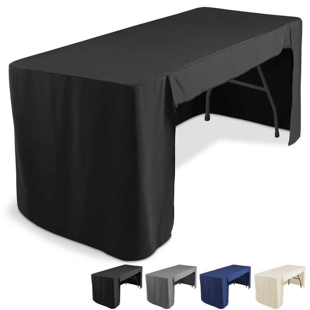 6' Fitted Tablecloth with Open Back   Trade Show Table Cover   6 ft