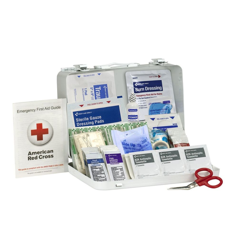 First Aid Only First Aid Kit 25 Person Metal Case ANSI Portable ;