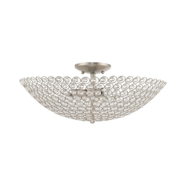 Livex Lighting Cassandra 4 Light 20 Wide Semi-Flush Bowl Ceiling