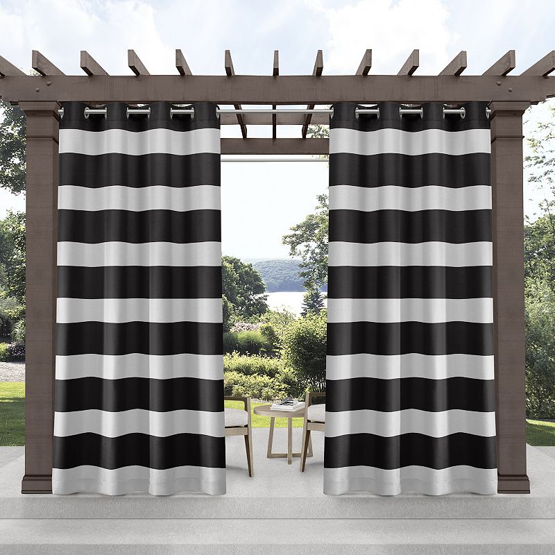 Exclusive Home 2-pack Indoor/Outdoor Stripe Cabana Window Curtains