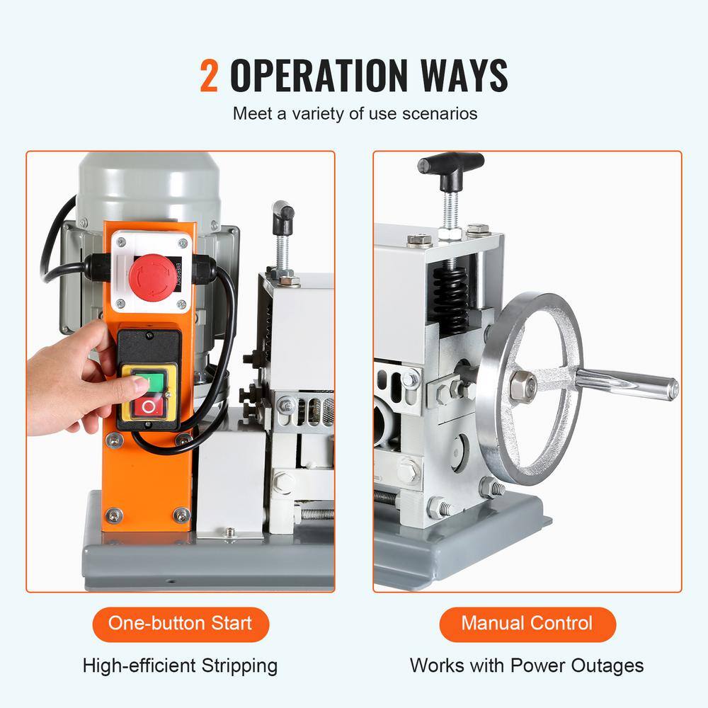 VEVOR Automatic Wire Stripping Machine 0.06in. to 1.42in. Electric Cable Stripper Peeler 370W 11 Channels for Copper Recycling B370W111538MM5NQ6V1