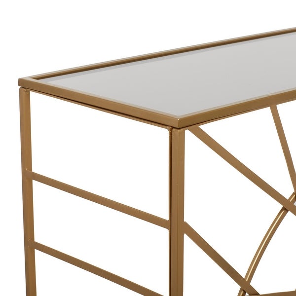 Gold Metal Contemporary Console Table - 32 x 12 x 33