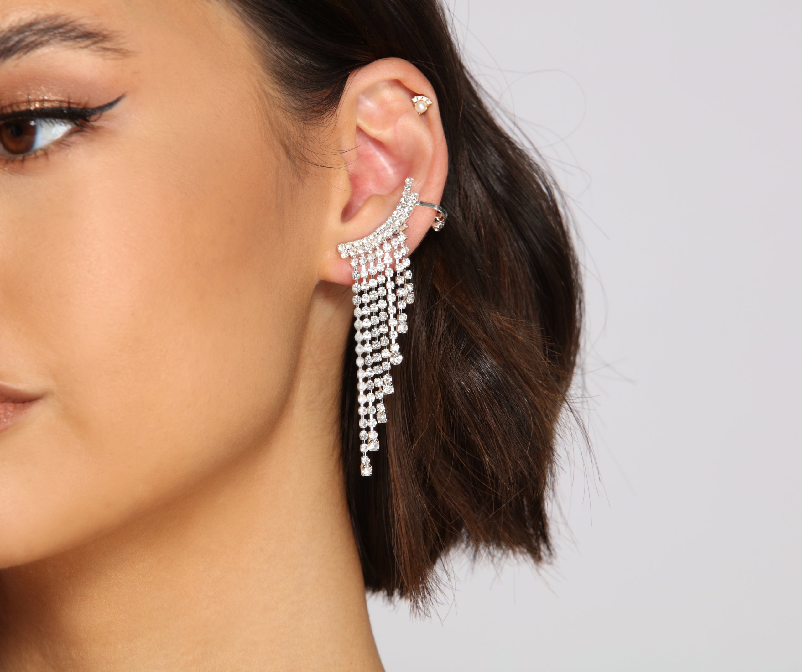 The A-List Rhinestone Fringe Ear Crawler