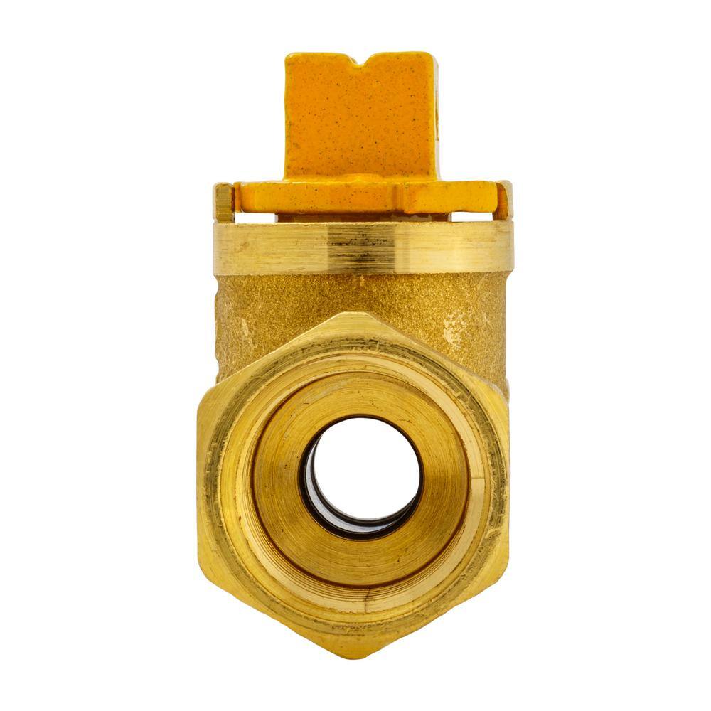 Everbilt 12 in. Brass FlatSquare Head-Handle FPT 1-Piece Body Gas Ball Valve 113-523EB