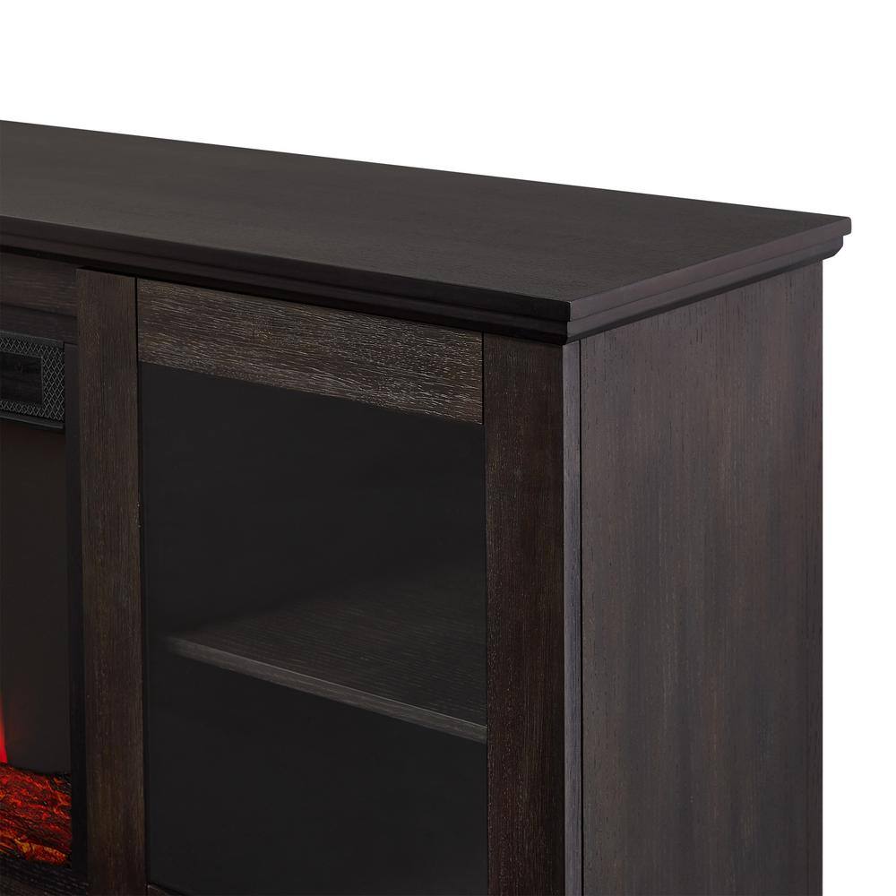 Real Flame Benjamin 81 in. Freestanding Wood Electric Fireplace TV Stand in Weathered Wood 5110E-WWD